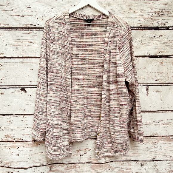 LANE BRYANT Striped Pink Button Sweater Sz 18 / 20 - Picture 1 of 7